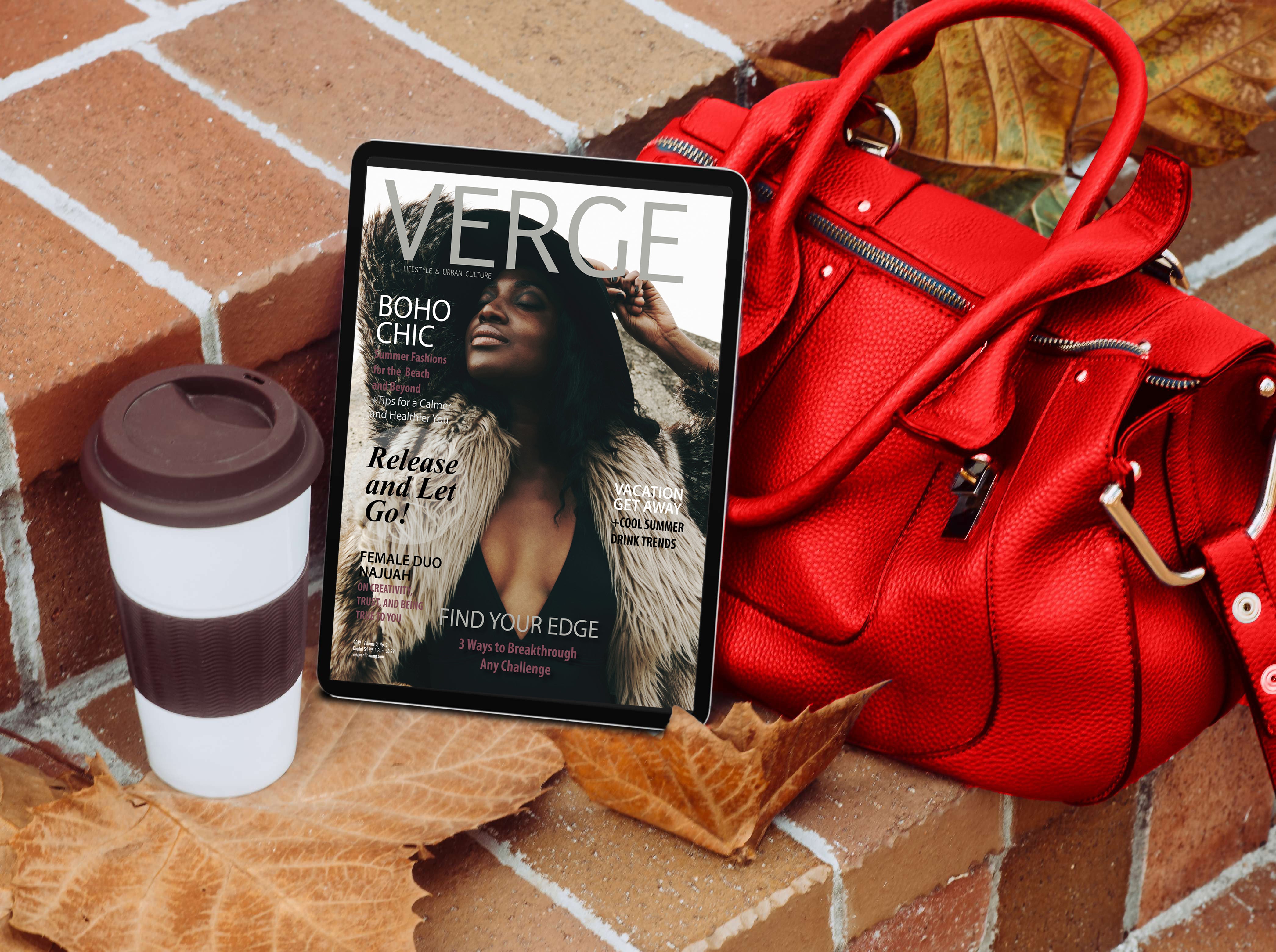 Read the latest digital issue of VERGE Lifestyle & Urban Culture magazine and become inspired!  Fall to Winter Issue 2019 - Boho Chic and How to Release Worry and Let Go... 